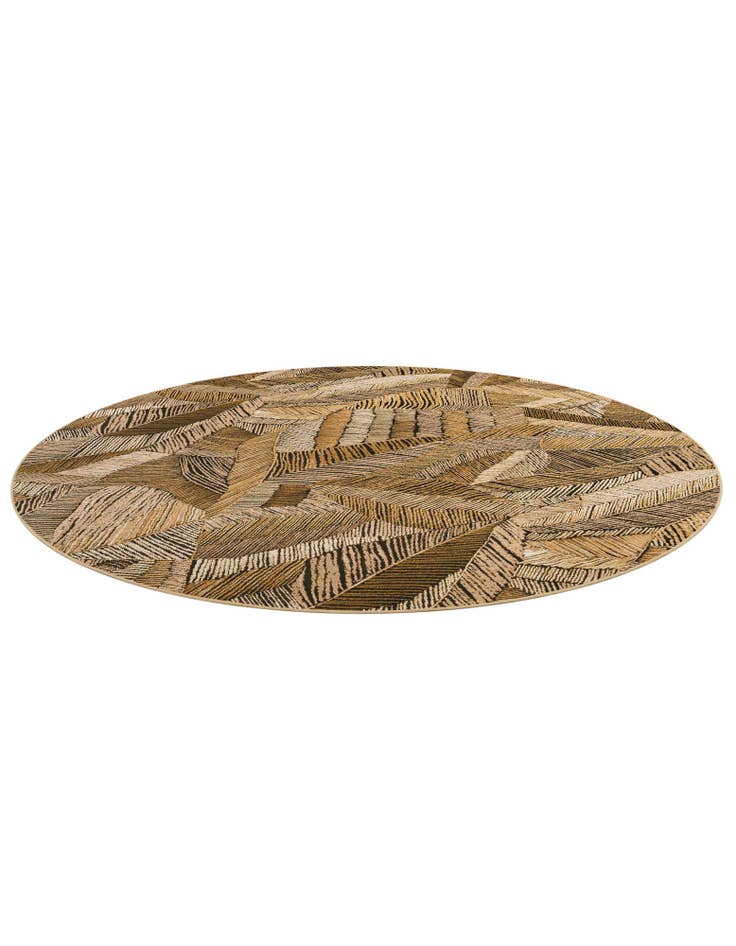 Detail image of 10' x 10'  Washable Botanical Indoor / Outdoor Round Rug