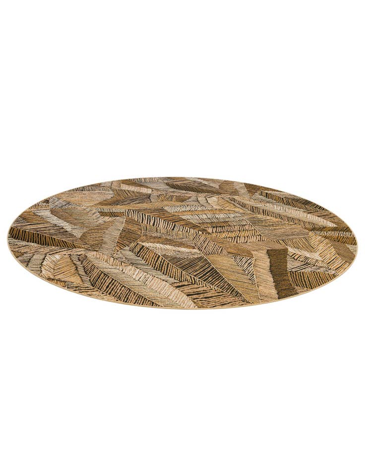 Detail image of 10' x 10'  Washable Botanical Indoor / Outdoor Round Rug