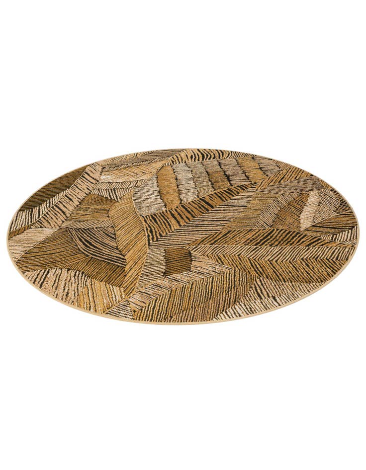 Detail image of 6' x 6'  Washable Botanical Indoor / Outdoor Round Rug