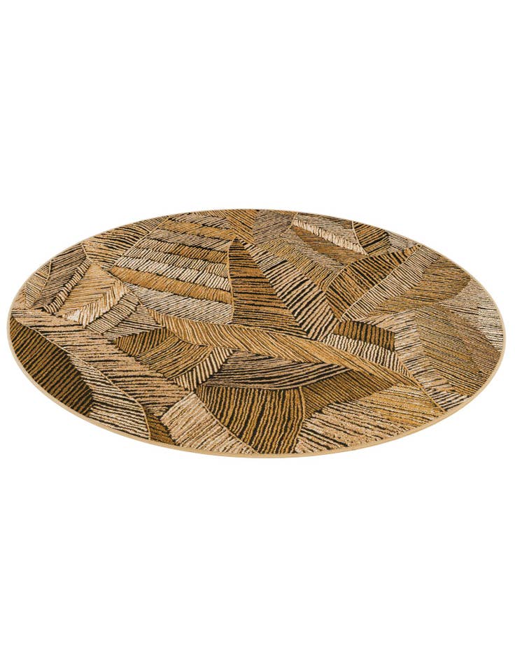 Detail image of 6' x 6'  Washable Botanical Indoor / Outdoor Round Rug