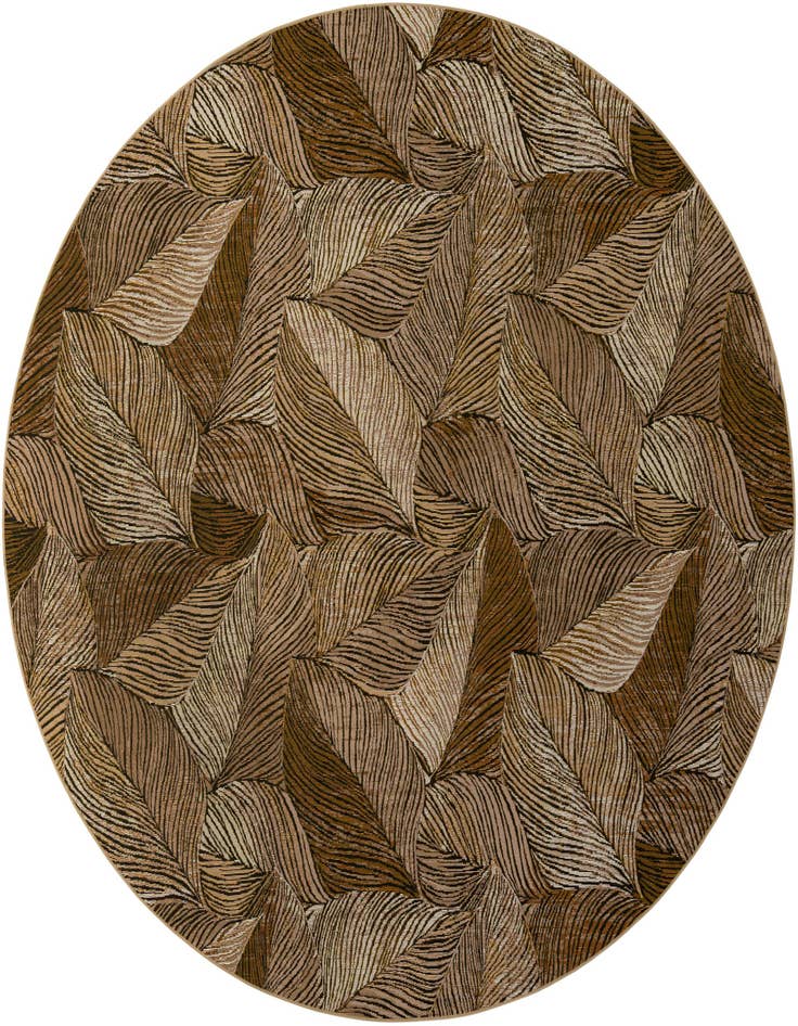 Detail image of 10' x 10' Easy-Clean Botanical Indoor / Outdoor Round Rug