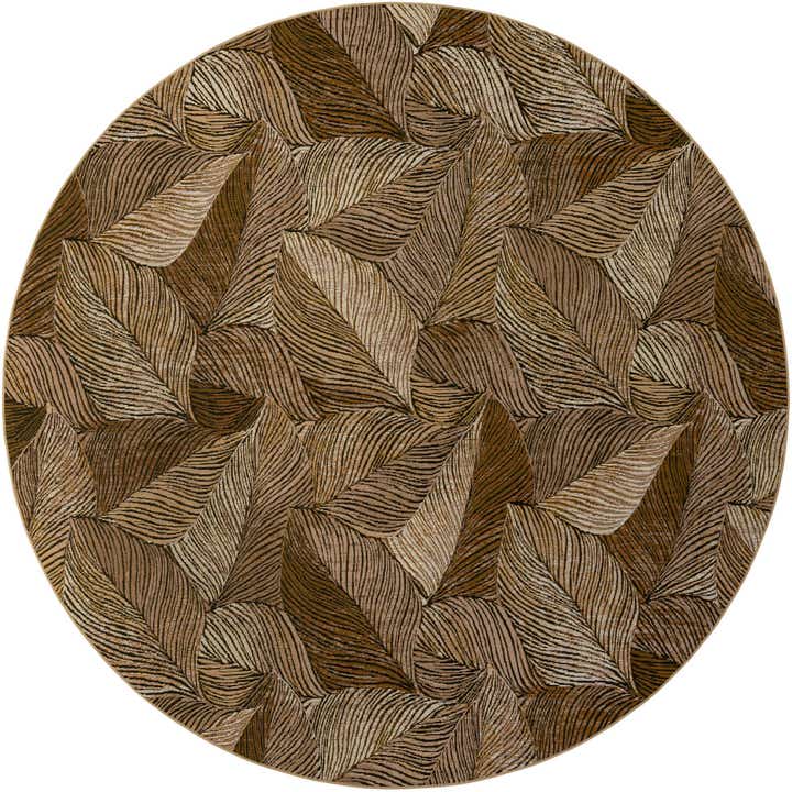 10' x 10' Easy-Clean Botanical Indoor / Outdoor Round Rug