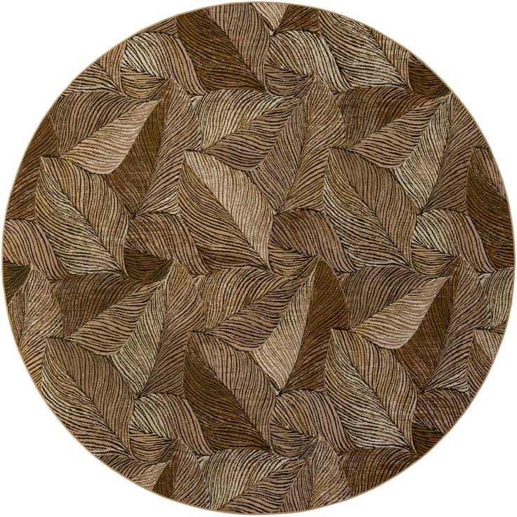 Detail image of 10' x 10' Easy-Clean Botanical Indoor / Outdoor Round Rug