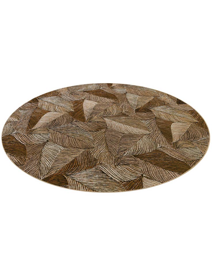Detail image of 10' x 10'  Washable Botanical Indoor / Outdoor Round Rug