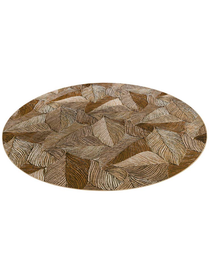 Detail image of 10' x 10'  Washable Botanical Indoor / Outdoor Round Rug