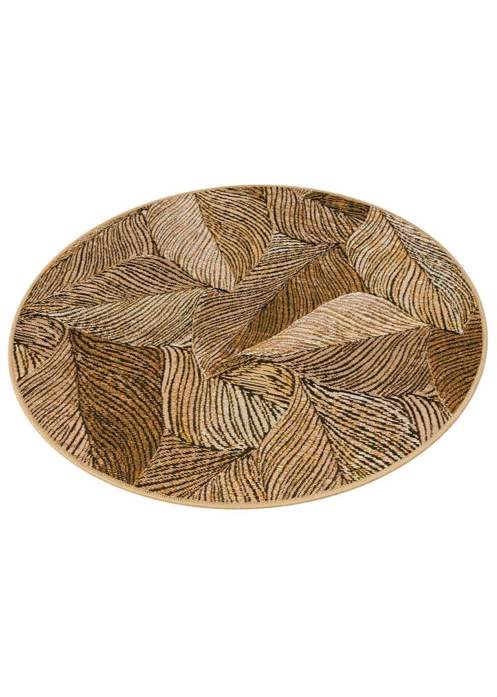 3' x 3' Easy-Clean Botanical Indoor / Outdoor Round Rug
