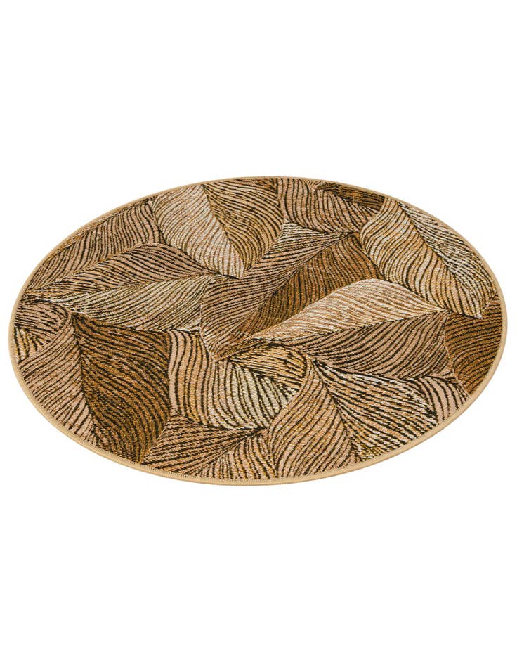 Detail image of 3' x 3'  Washable Botanical Indoor / Outdoor Round Rug