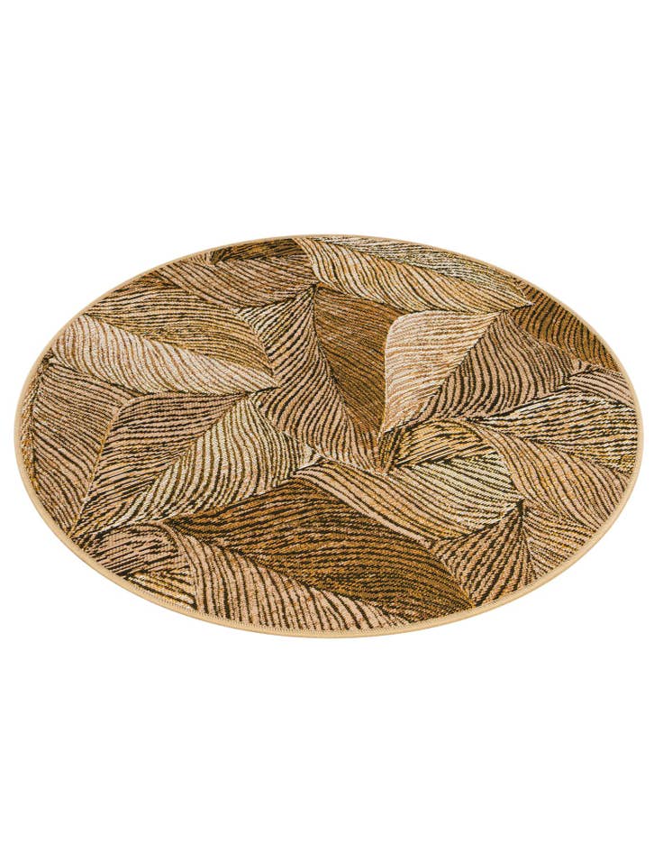 Detail image of 3' x 3'  Washable Botanical Indoor / Outdoor Round Rug