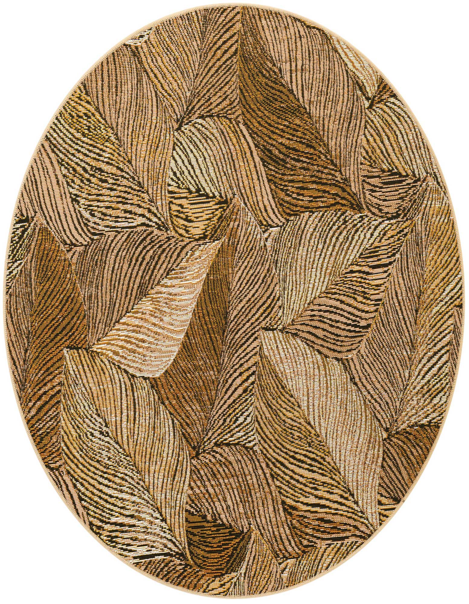 4' x 4' Easy-Clean Botanical Indoor / Outdoor Round Rug
