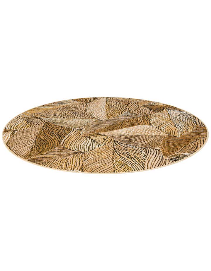 4' x 4' Easy-Clean Botanical Indoor / Outdoor Round Rug