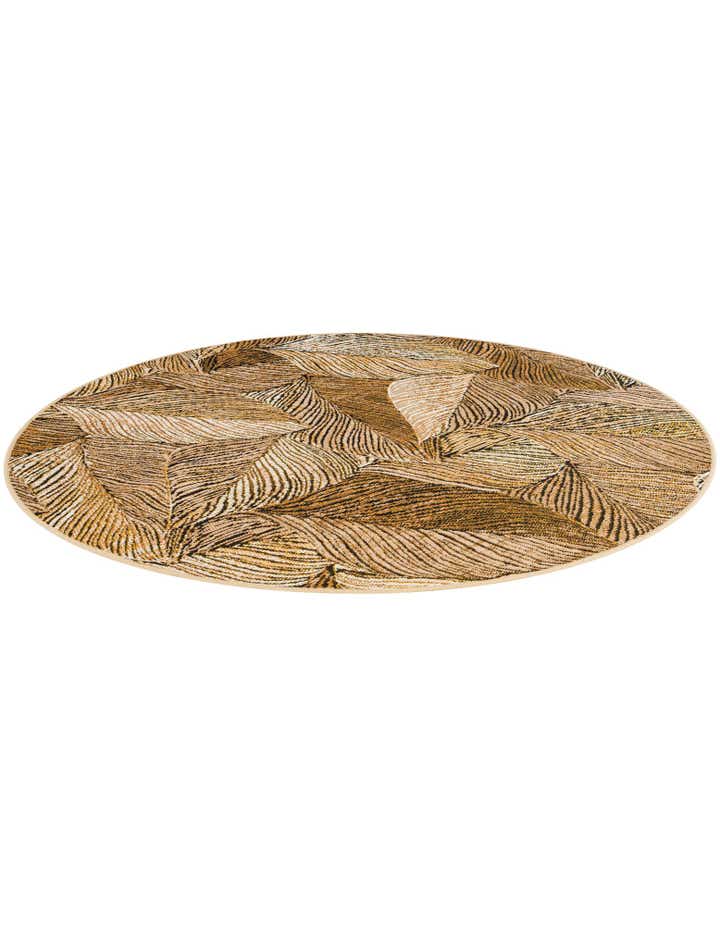 4' x 4' Easy-Clean Botanical Indoor / Outdoor Round Rug
