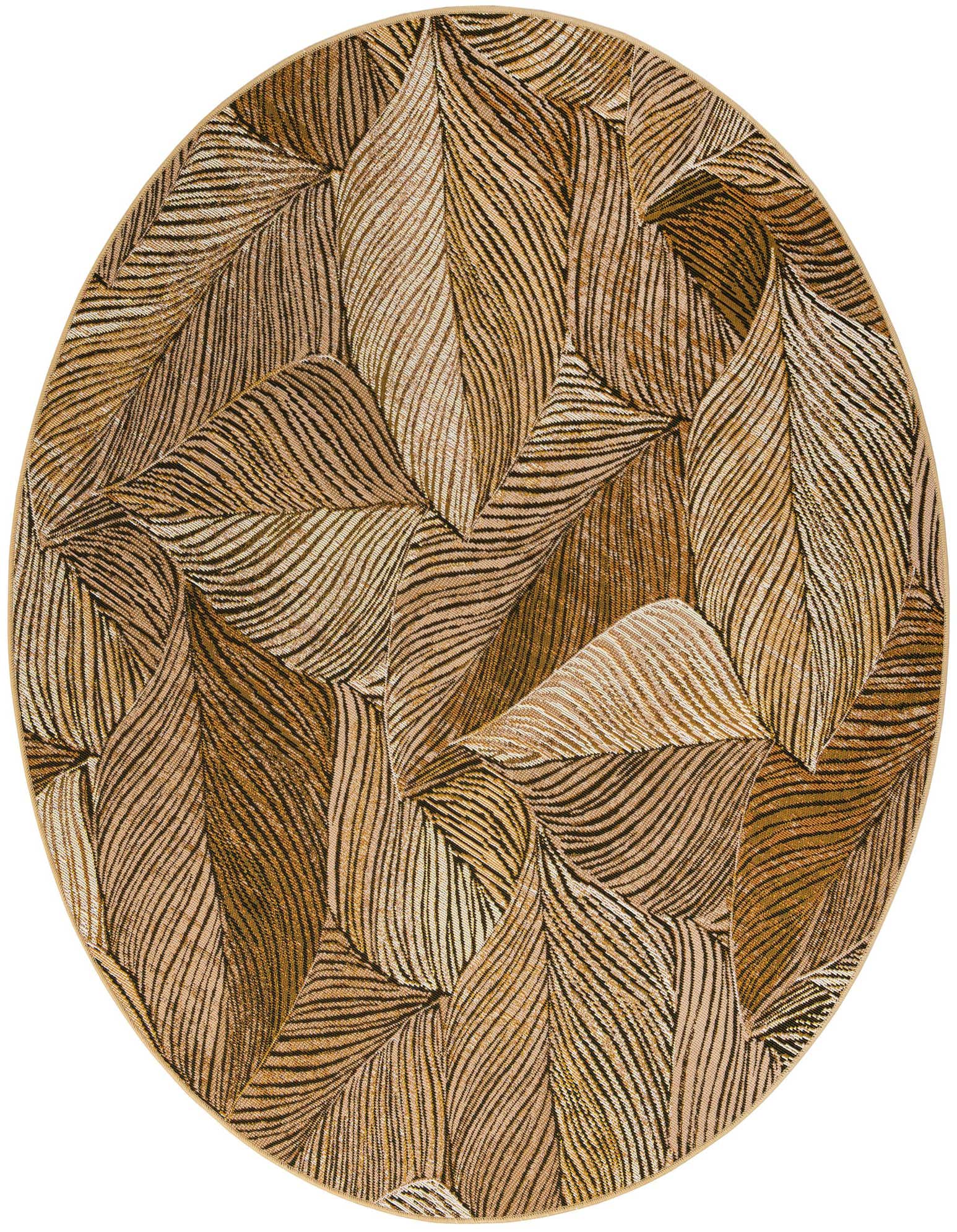 5' 3 x 5' 3 Easy-Clean Botanical Indoor / Outdoor Round Rug