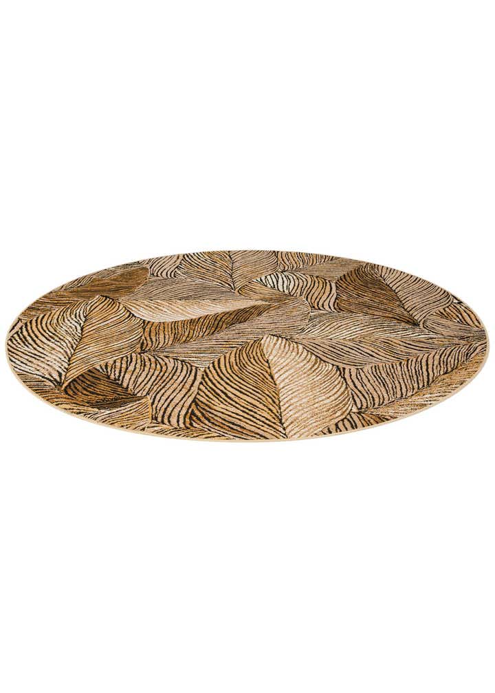 6' x 6' Easy-Clean Botanical Indoor / Outdoor Round Rug