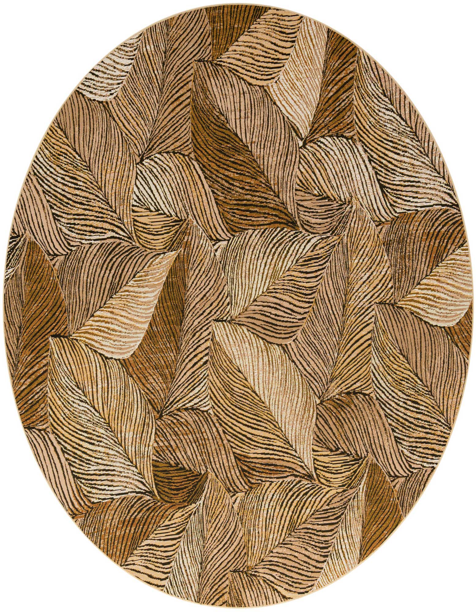 8' x 8' Easy-Clean Botanical Indoor / Outdoor Round Rug