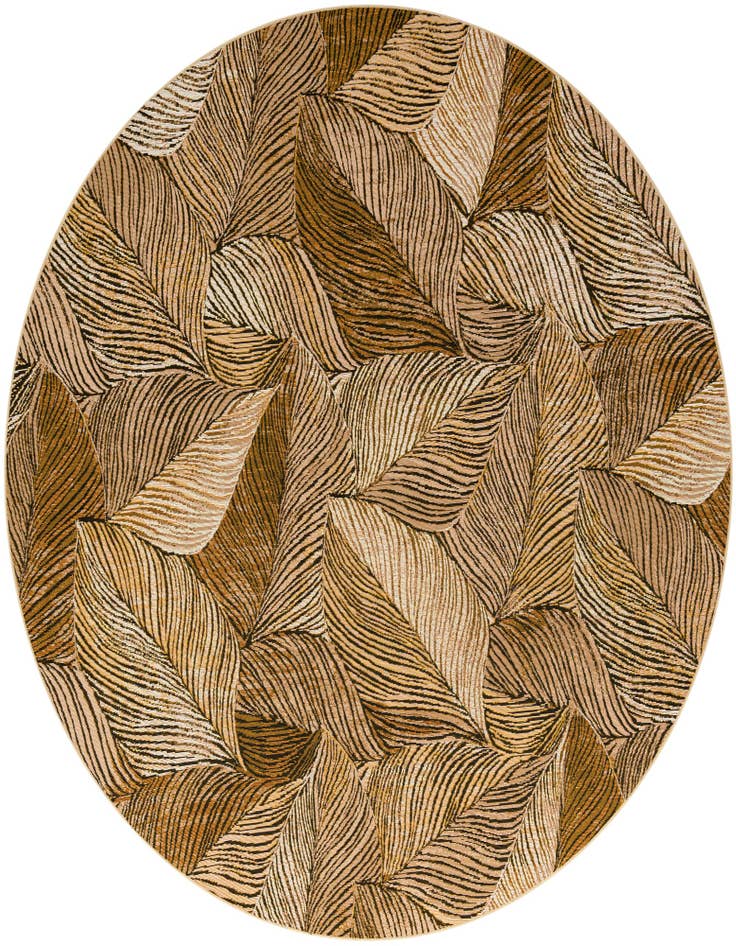 Detail image of 8' x 8' Easy-Clean Botanical Indoor / Outdoor Round Rug
