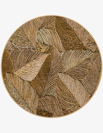 3' x 3' Easy-Clean Botanical Indoor / Outdoor Round Rug