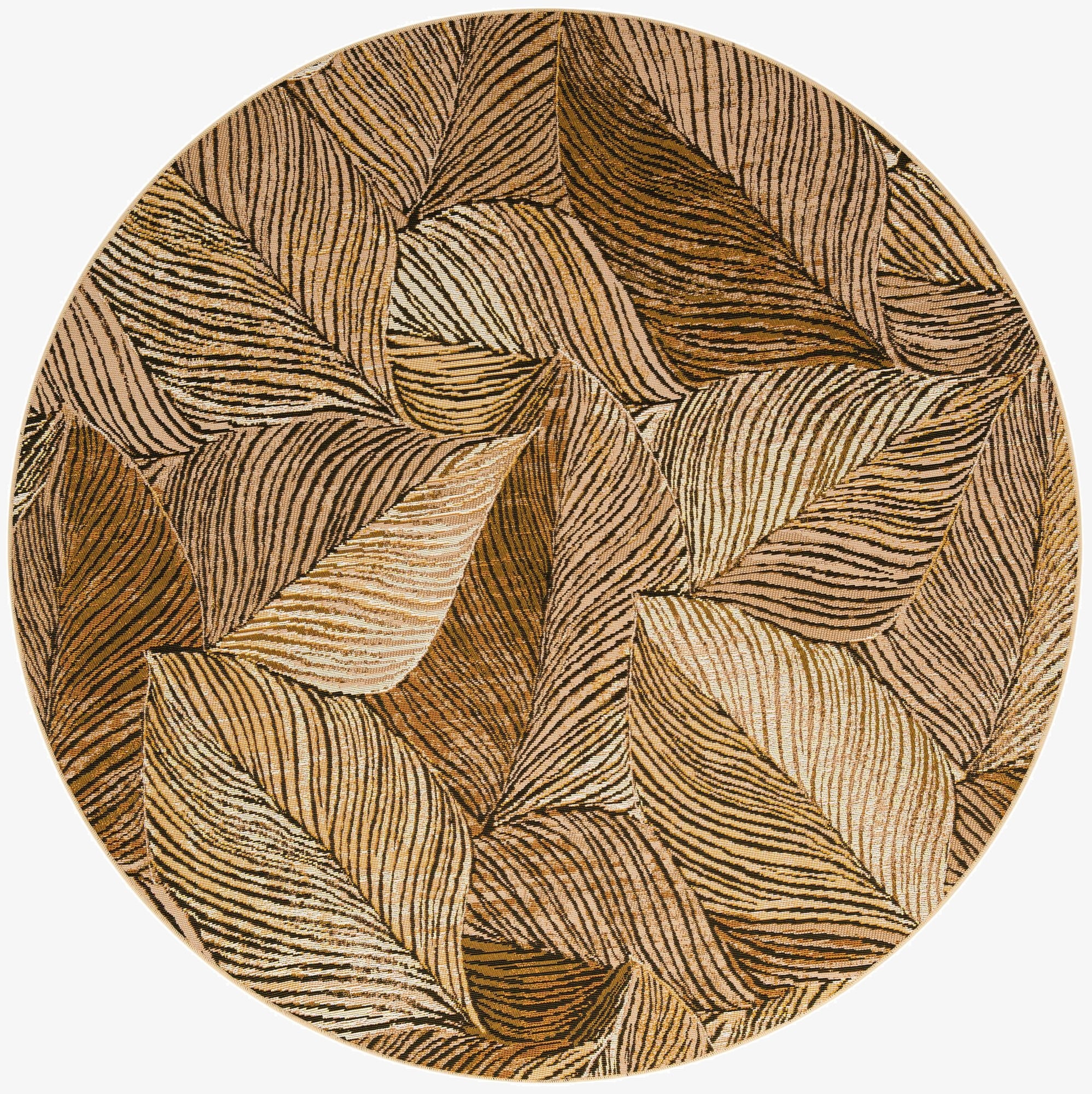 6' x 6'  Washable Botanical Indoor / Outdoor Round Rug