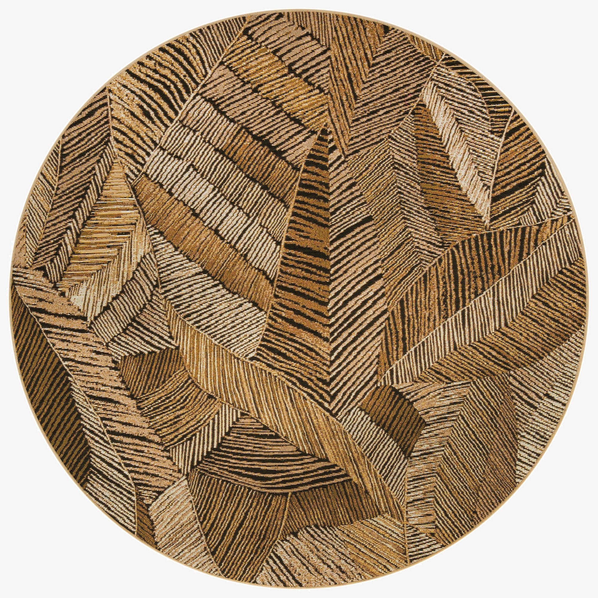 6' x 6'  Washable Botanical Indoor / Outdoor Round Rug