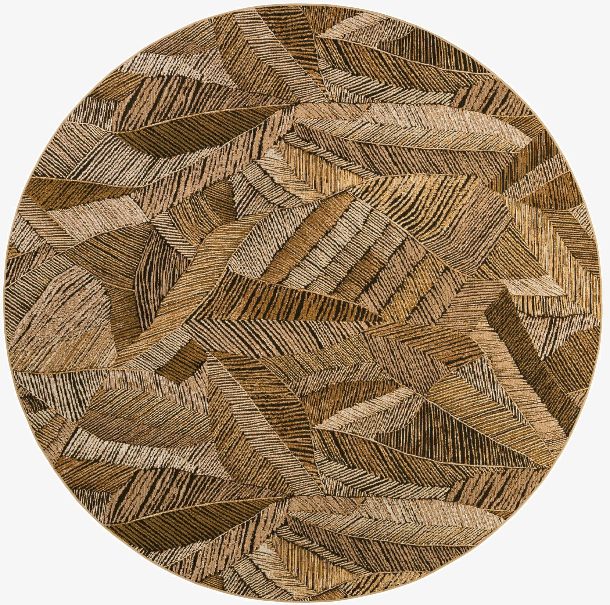 10' x 10'  Washable Botanical Indoor / Outdoor Round Rug