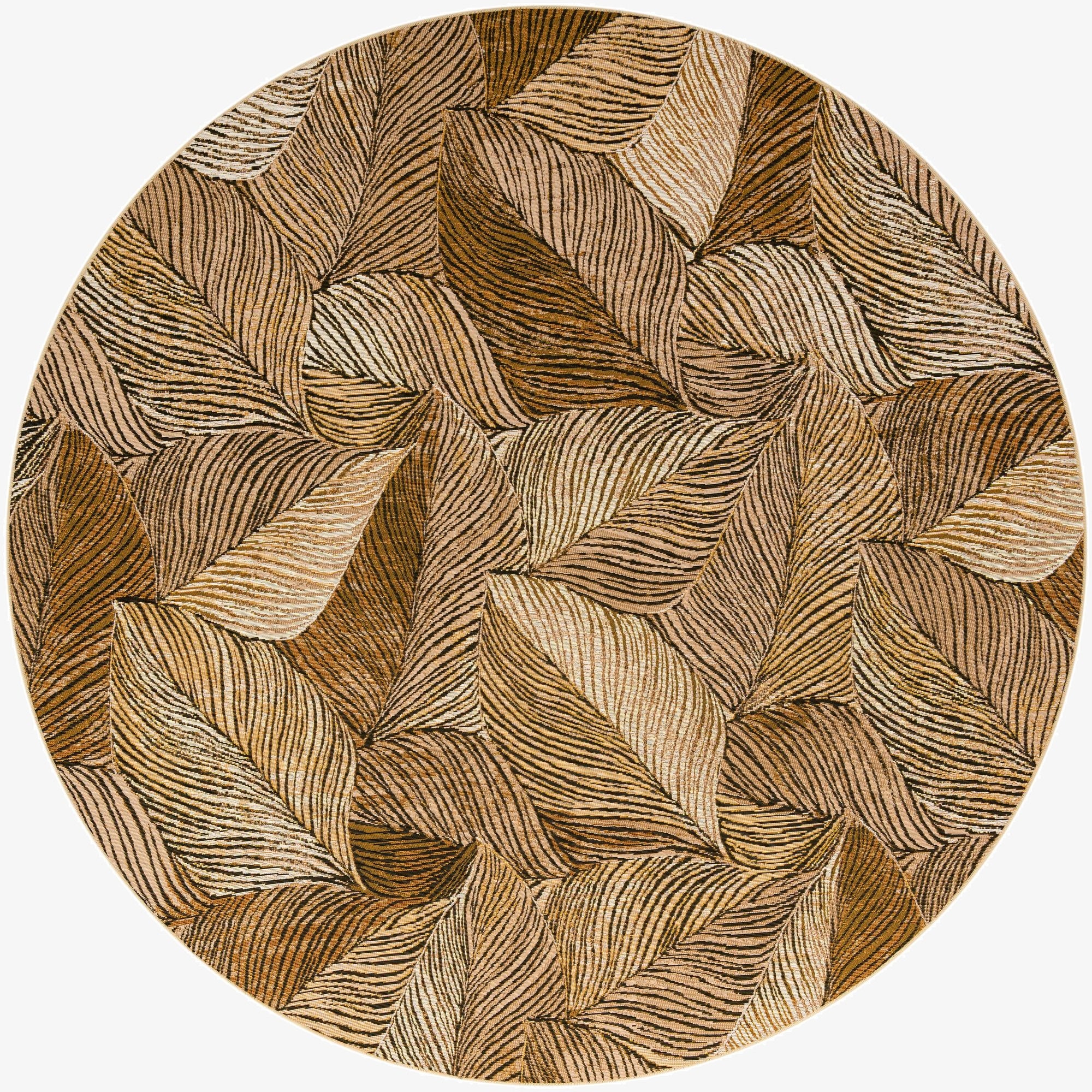 Primary image 8' x 8'  Washable Botanical Indoor / Outdoor Round Rug