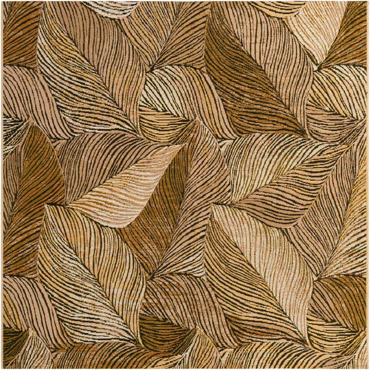 6' x 6' Easy-Clean Botanical Indoor / Outdoor Square Rug