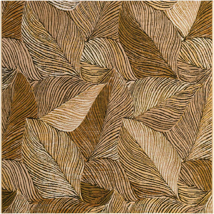 Detail image of 6' x 6' Easy-Clean Botanical Indoor / Outdoor Square Rug