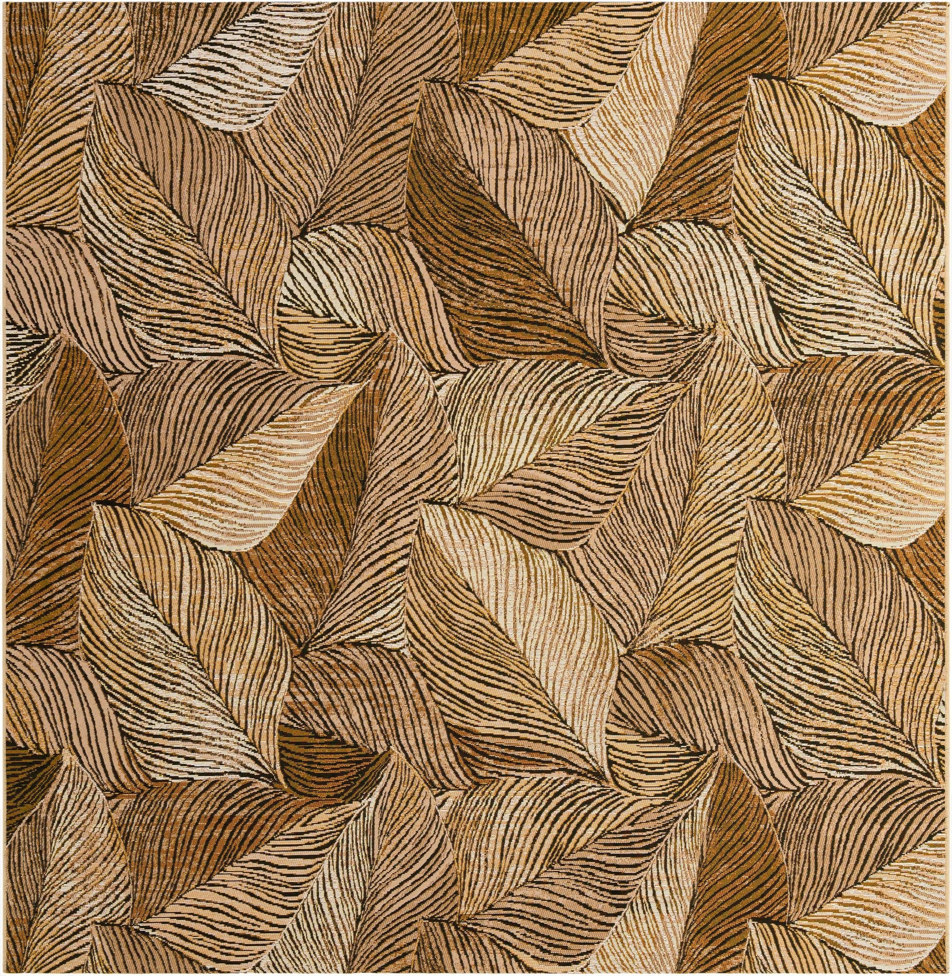 8' x 8'  Washable Botanical Indoor / Outdoor Square Rug