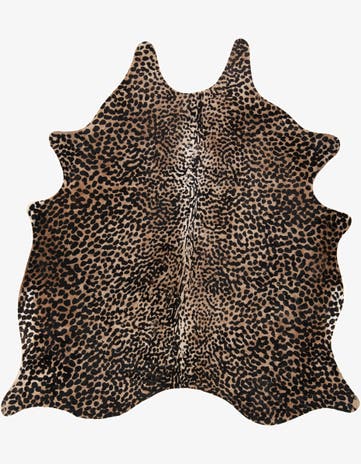 5' 7 x 6' 3 Cowhide Leather Rug