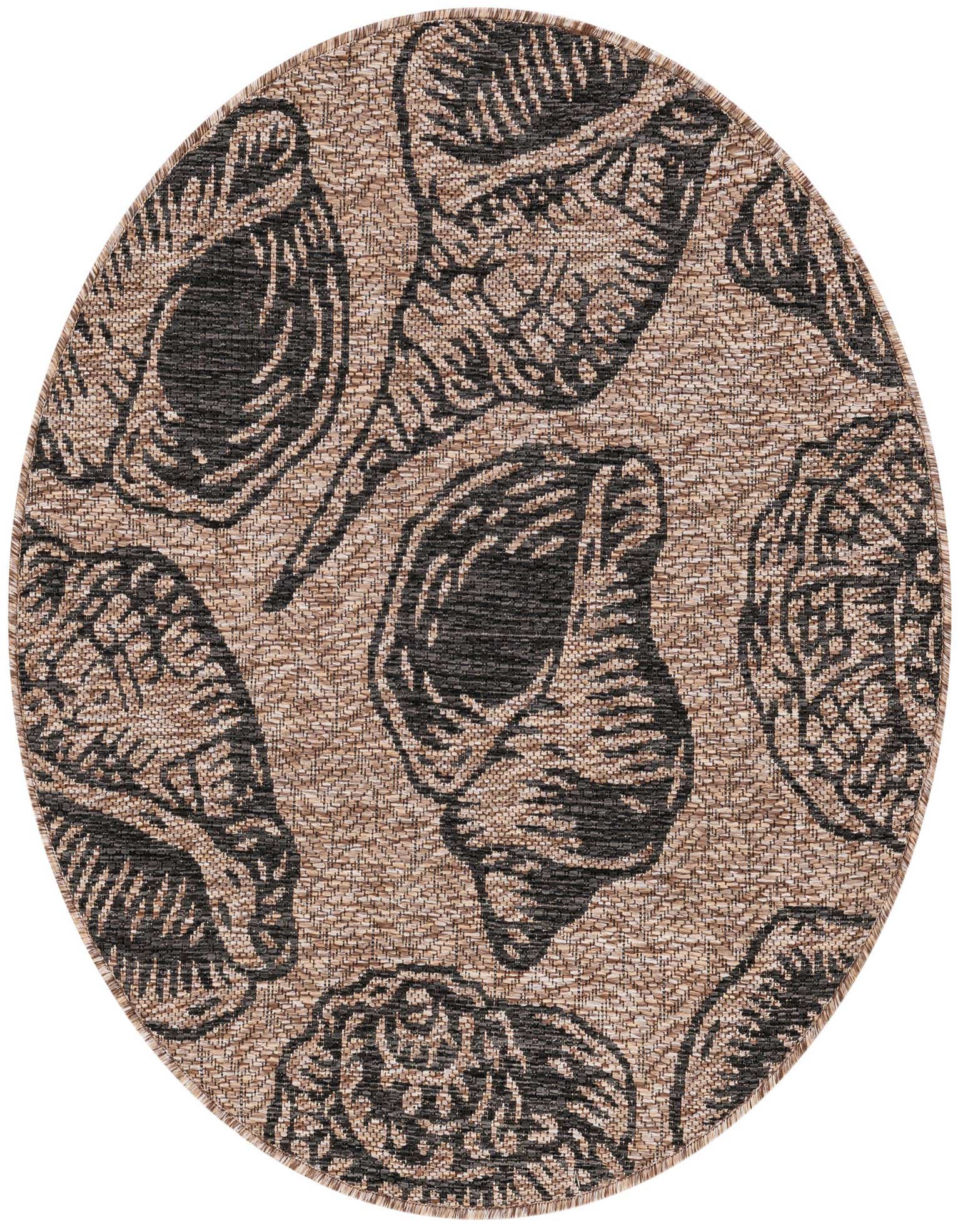 3' x 3' Easy-Clean Coastal Indoor / Outdoor Round Rug