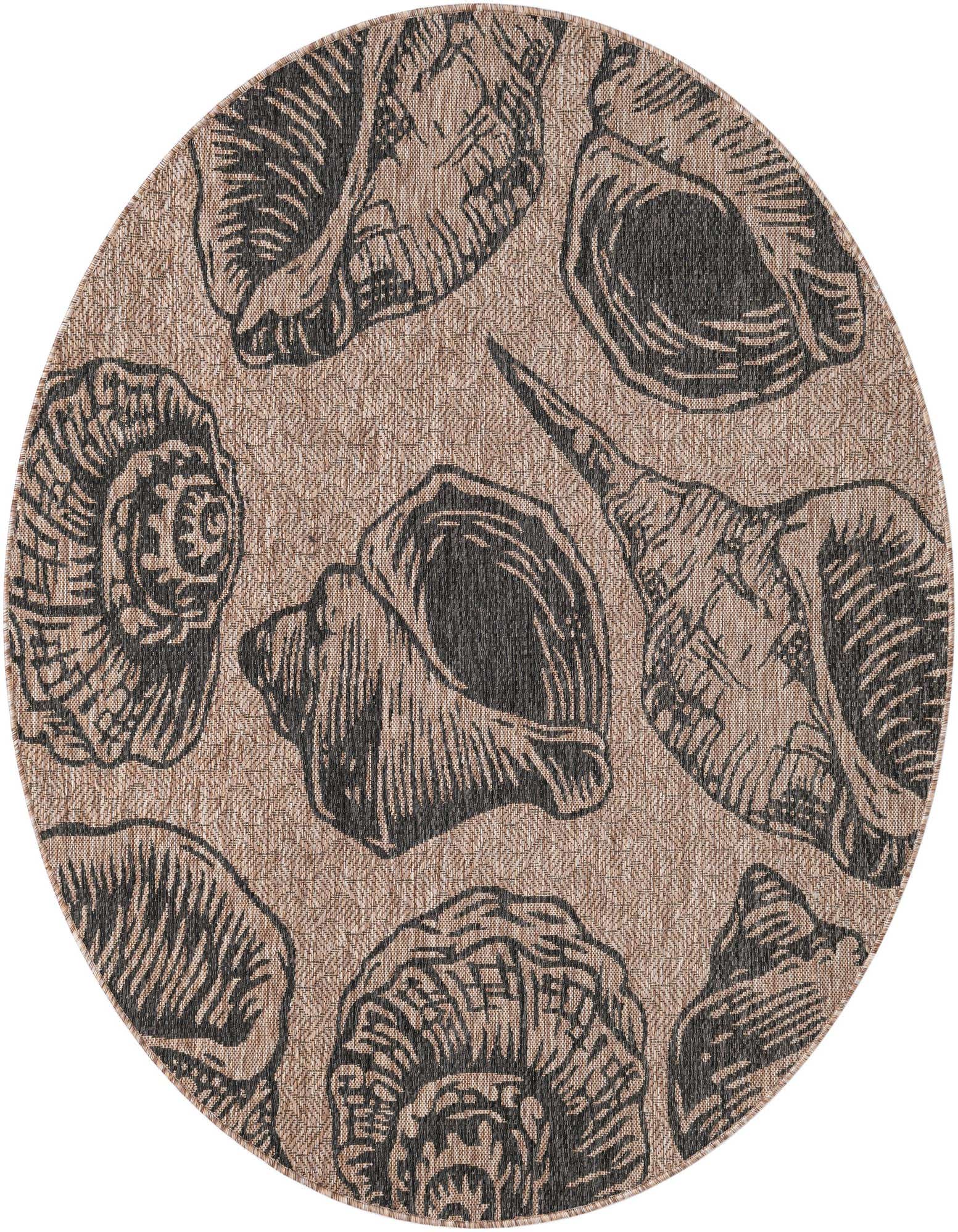 6' x 6' Easy-Clean Coastal Indoor / Outdoor Round Rug
