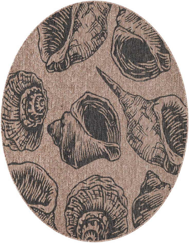 Detail image of 6' x 6' Easy-Clean Coastal Indoor / Outdoor Round Rug