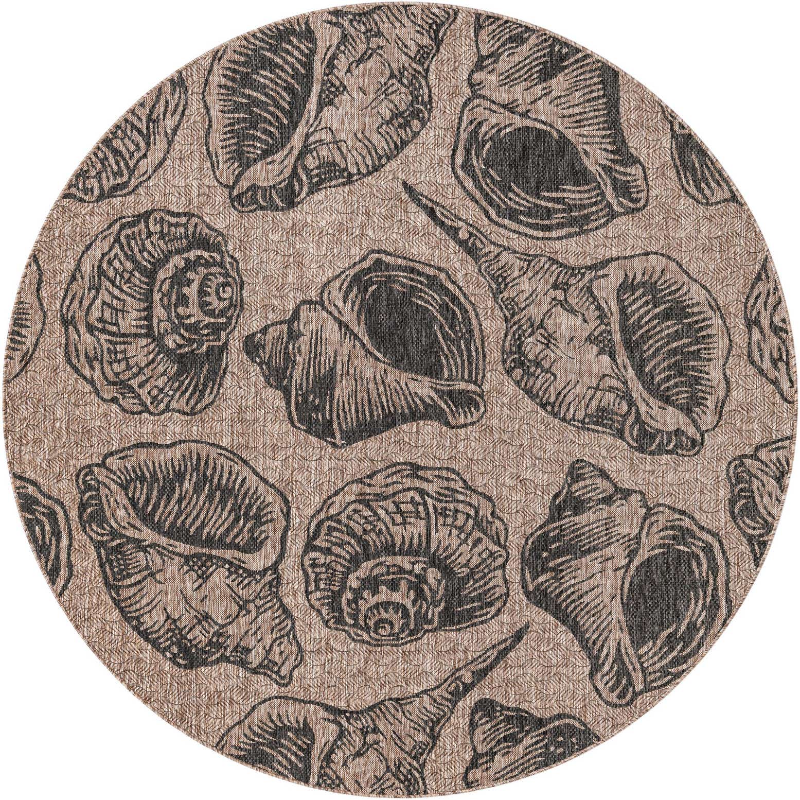 7' 10 x 7' 10 Easy-Clean Coastal Indoor / Outdoor Round Rug