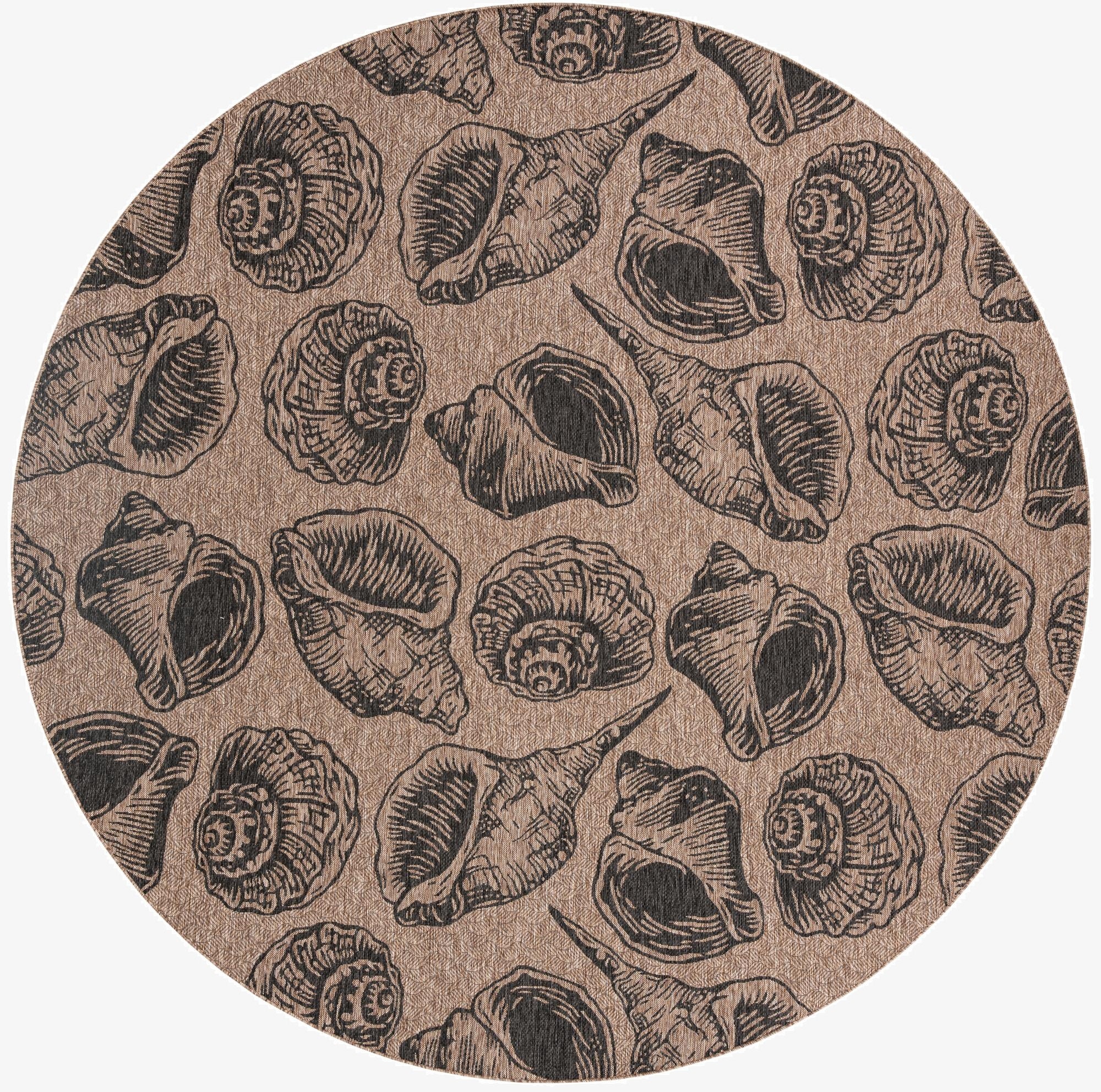 12' x 12'  Washable Coastal Indoor / Outdoor Round Rug