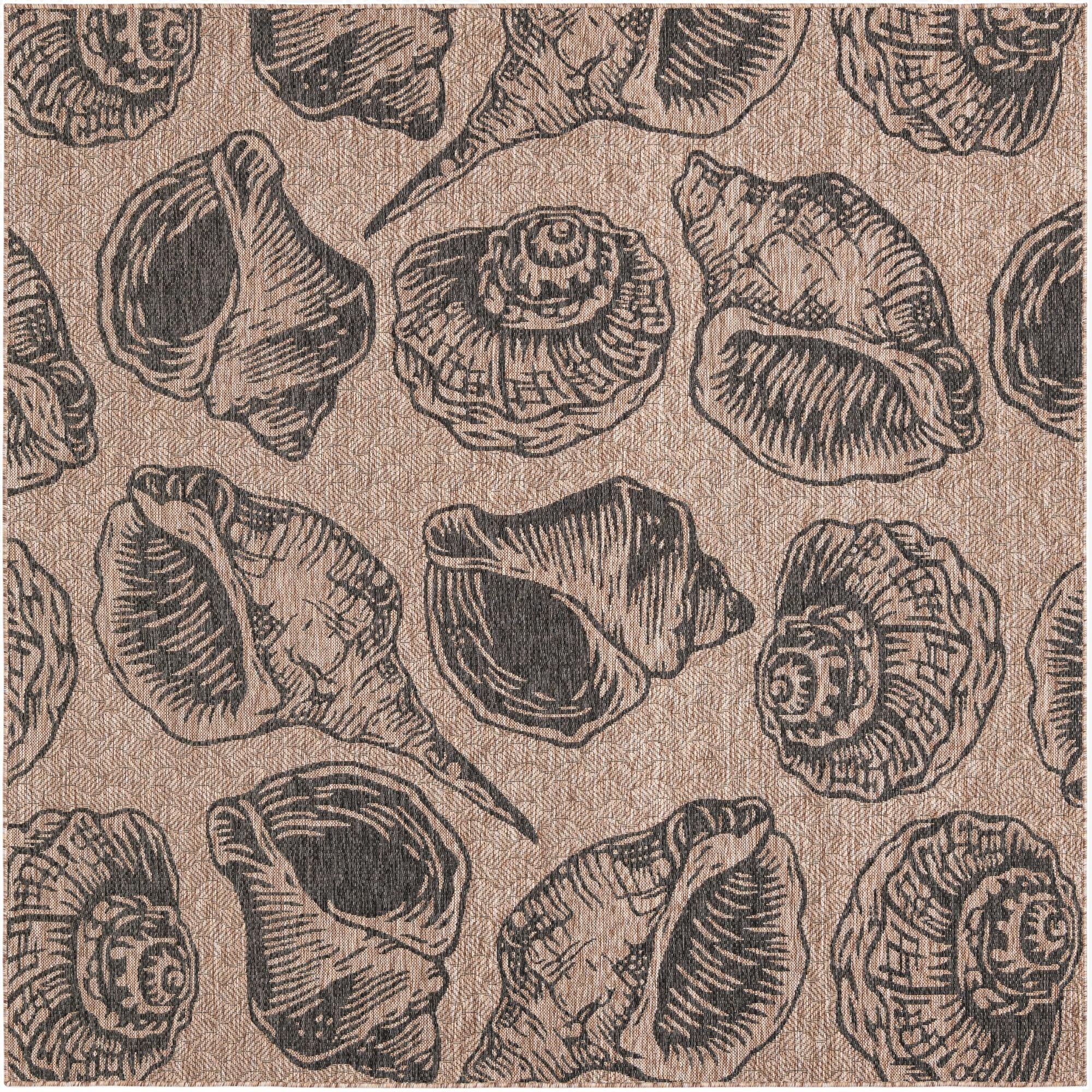 7' 10 x 7' 10  Washable Coastal Indoor / Outdoor Square Rug