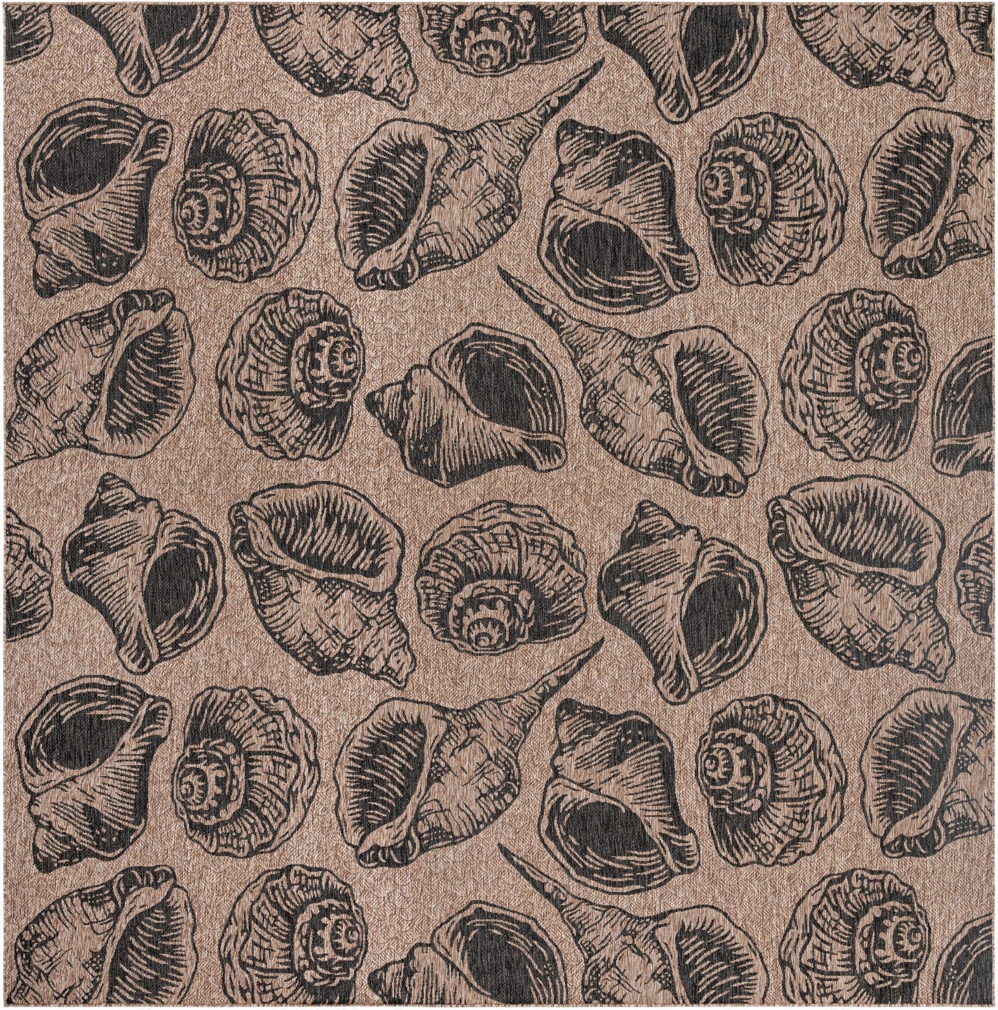 12' x 12'  Washable Coastal Indoor / Outdoor Square Rug