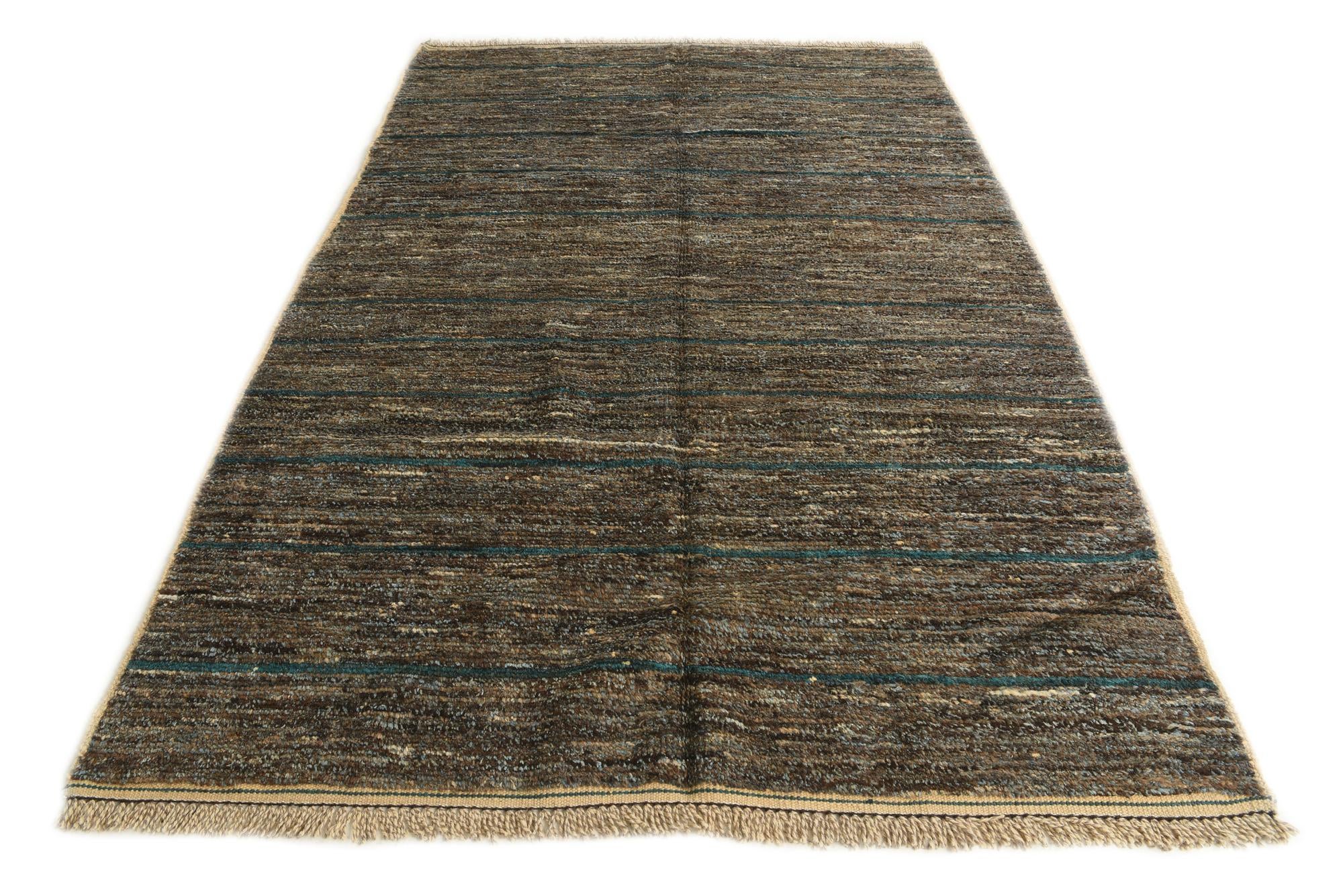 6' 3 x 9' 4 Hand Knotted Moroccan Wool Rug