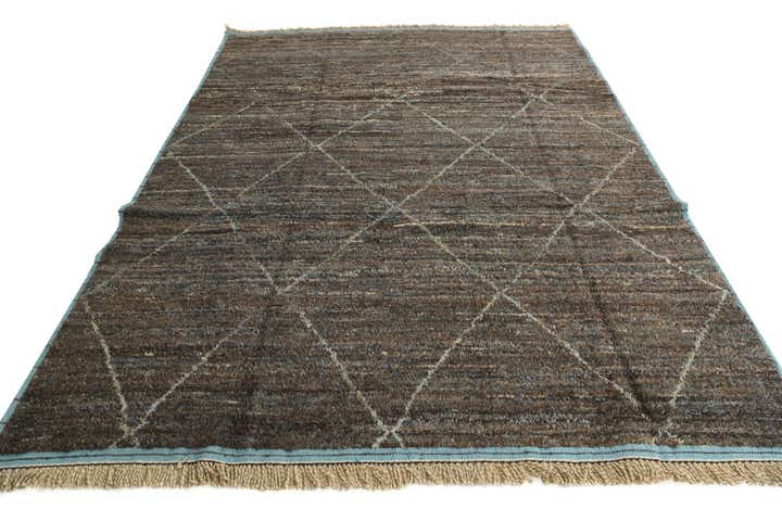 8' x 10' 7 Hand Knotted Moroccan Wool Rug
