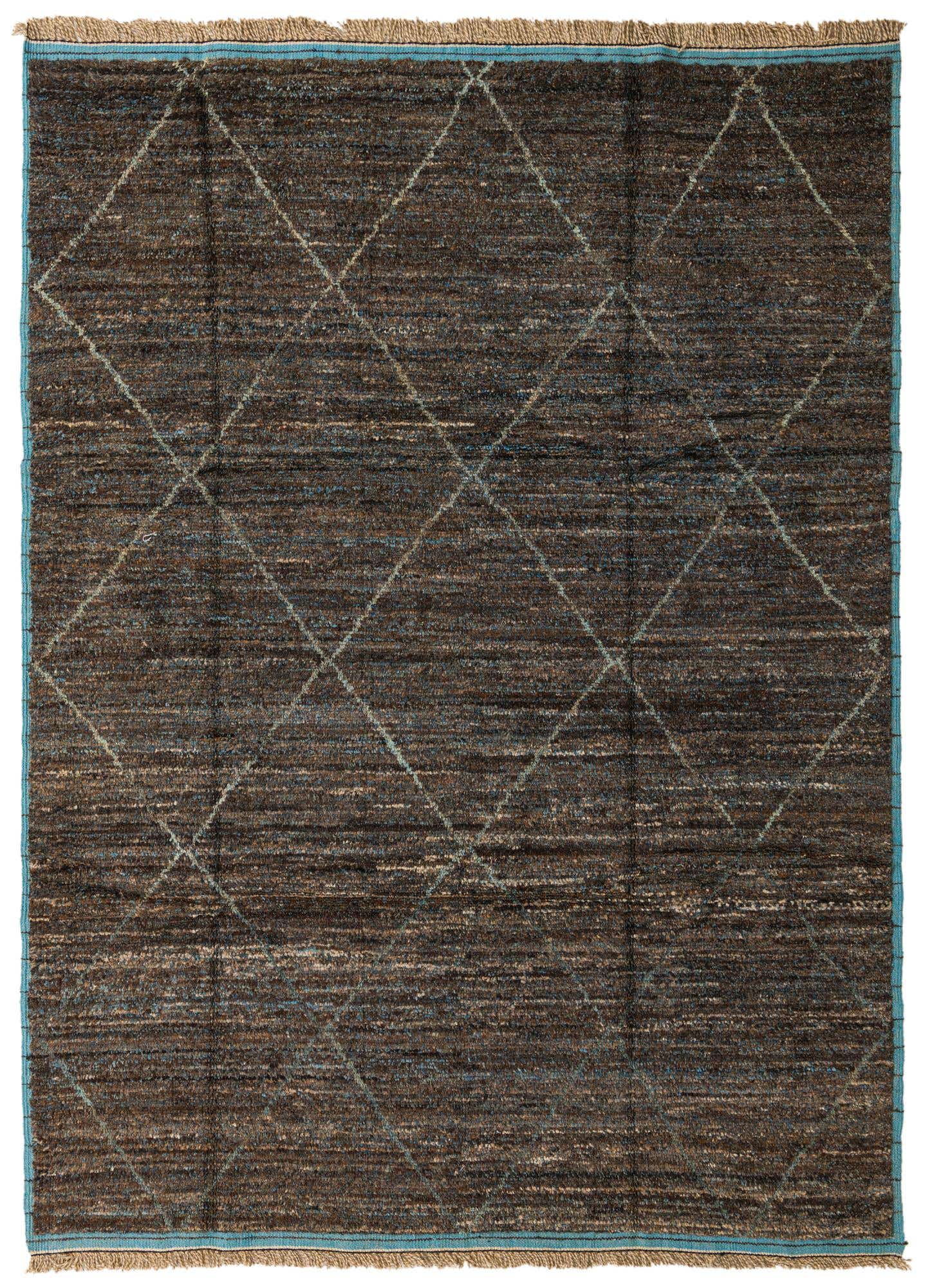 8' x 10' 7 Hand Knotted Moroccan Wool Rug