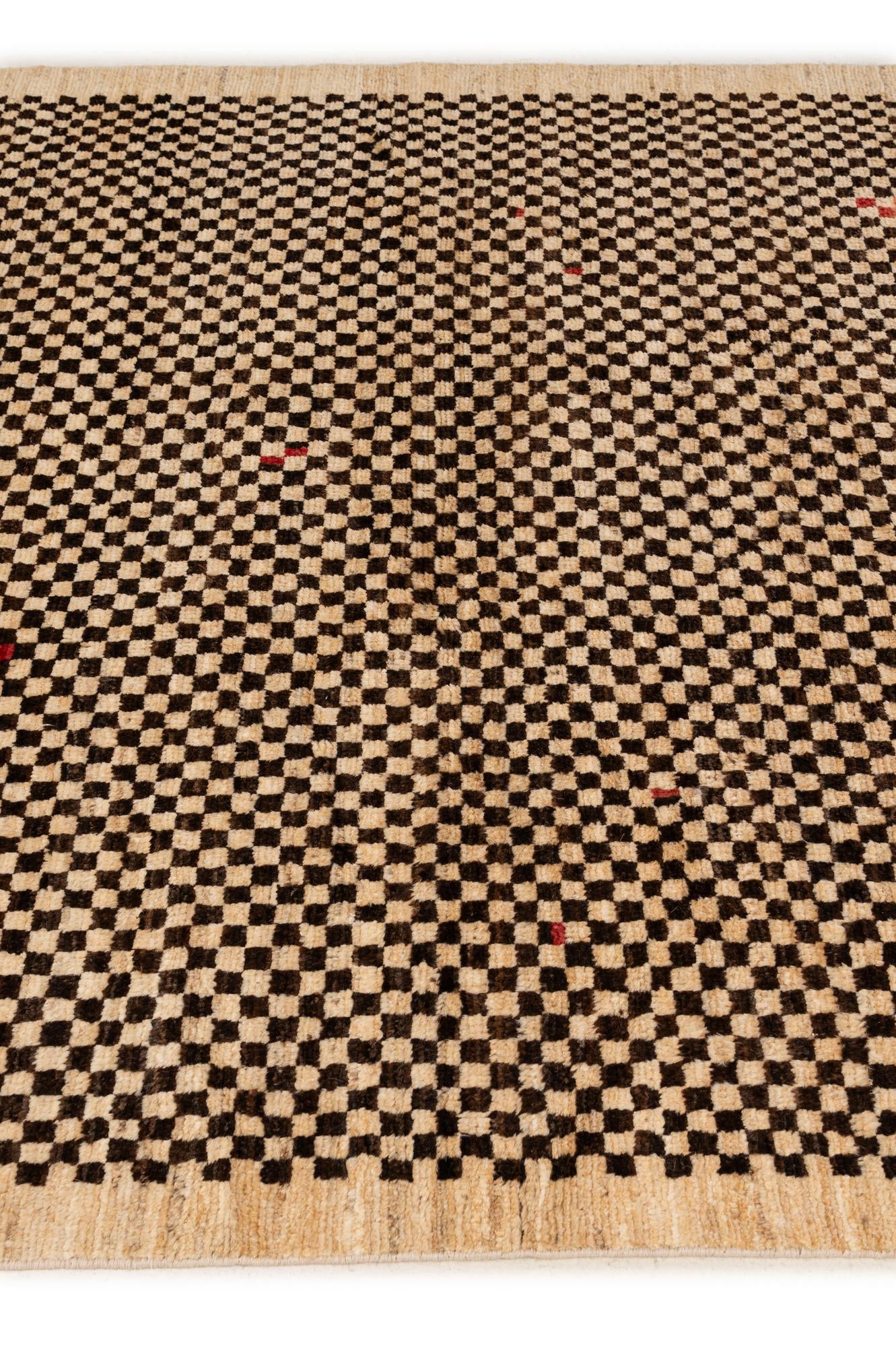 5' 8 x 8' Hand Knotted Moroccan Wool Rug
