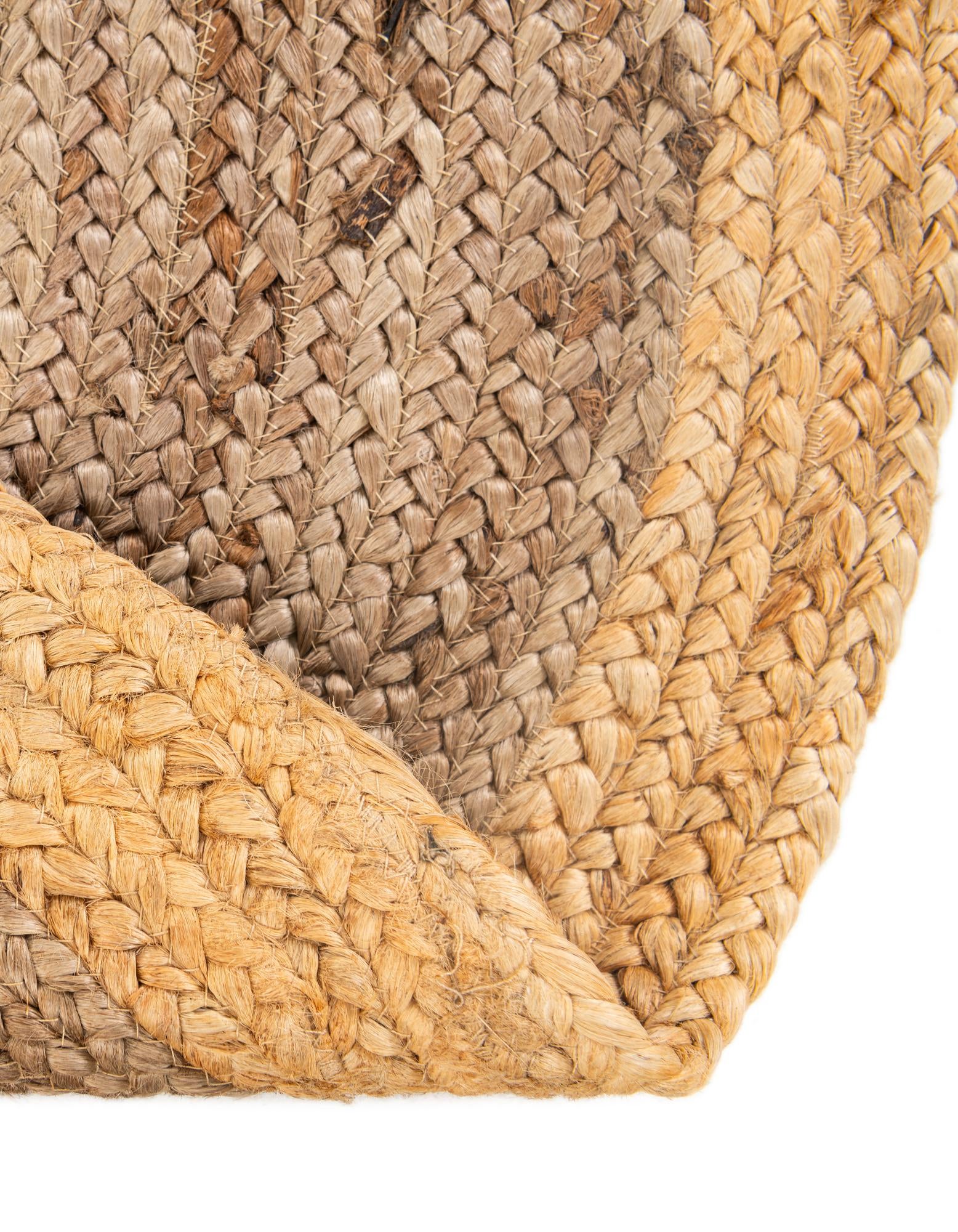 5' 3 x 8' Handmade Braided Jute Oval Rug