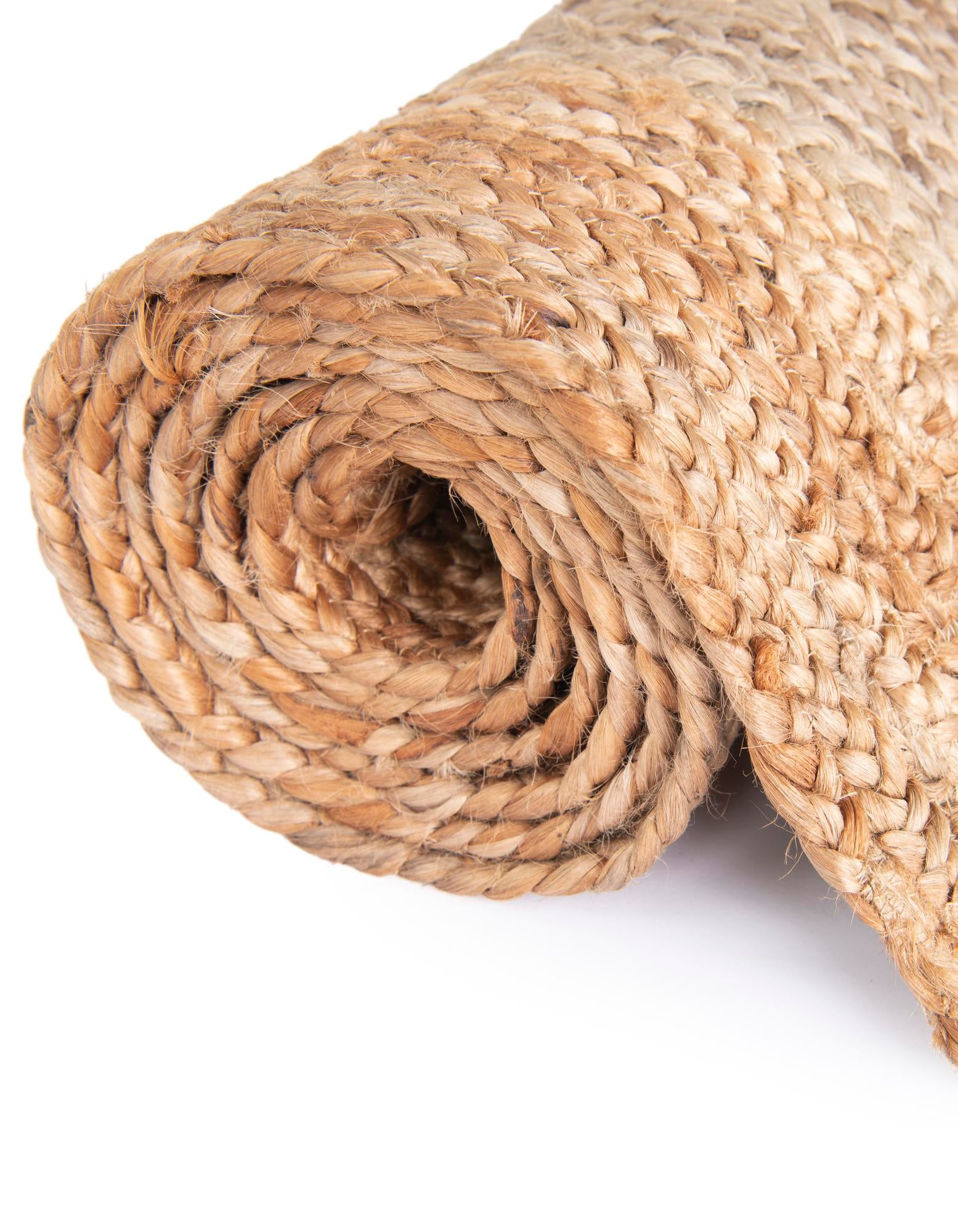 5' 3 x 8' Handmade Braided Jute Oval Rug