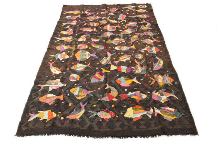 145cm x 230cm Handgeweven Kilim Suzani Wol Vloerkleed