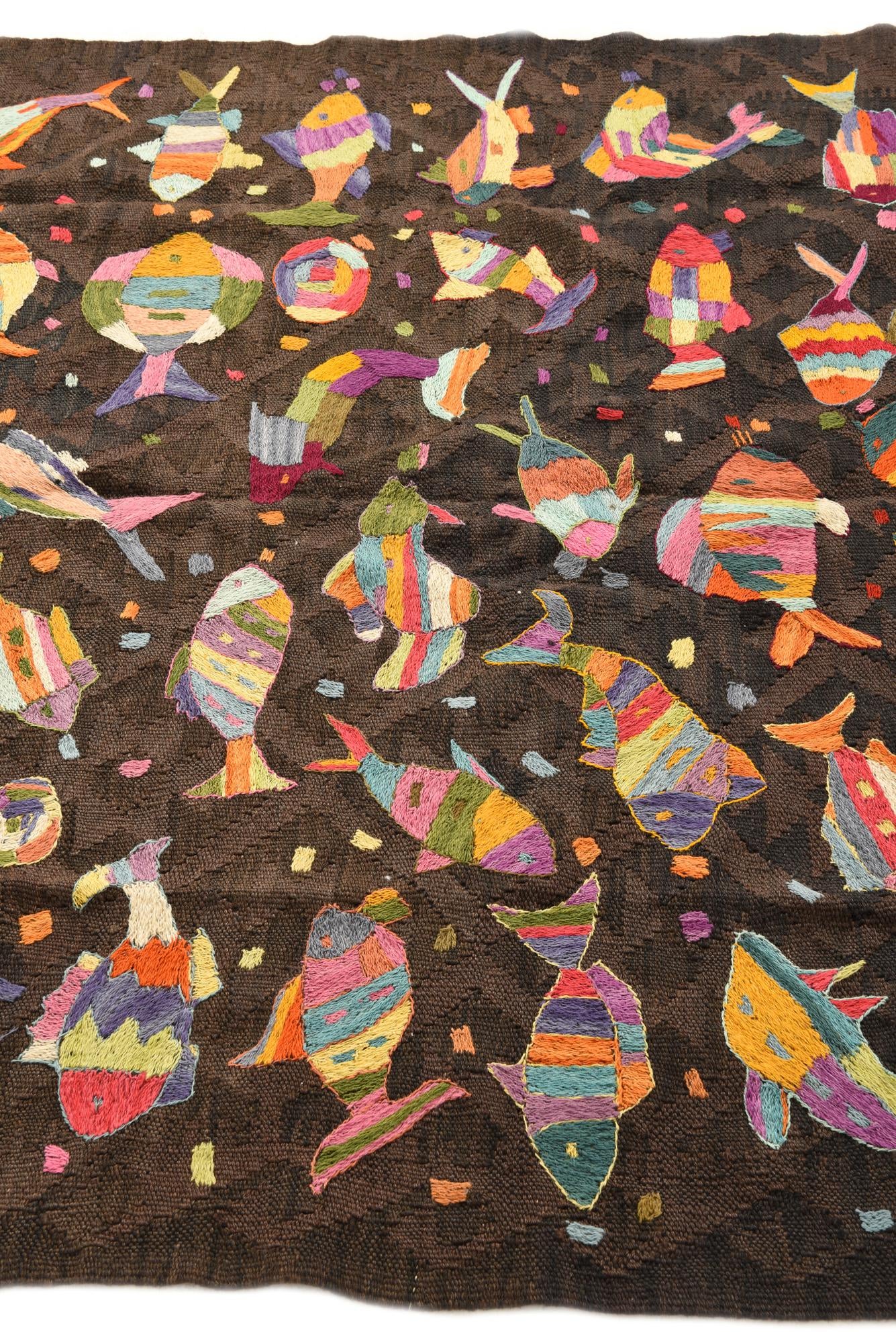 4' 10 x 7' 6 Hand Woven Kilim Suzani Wool Rug