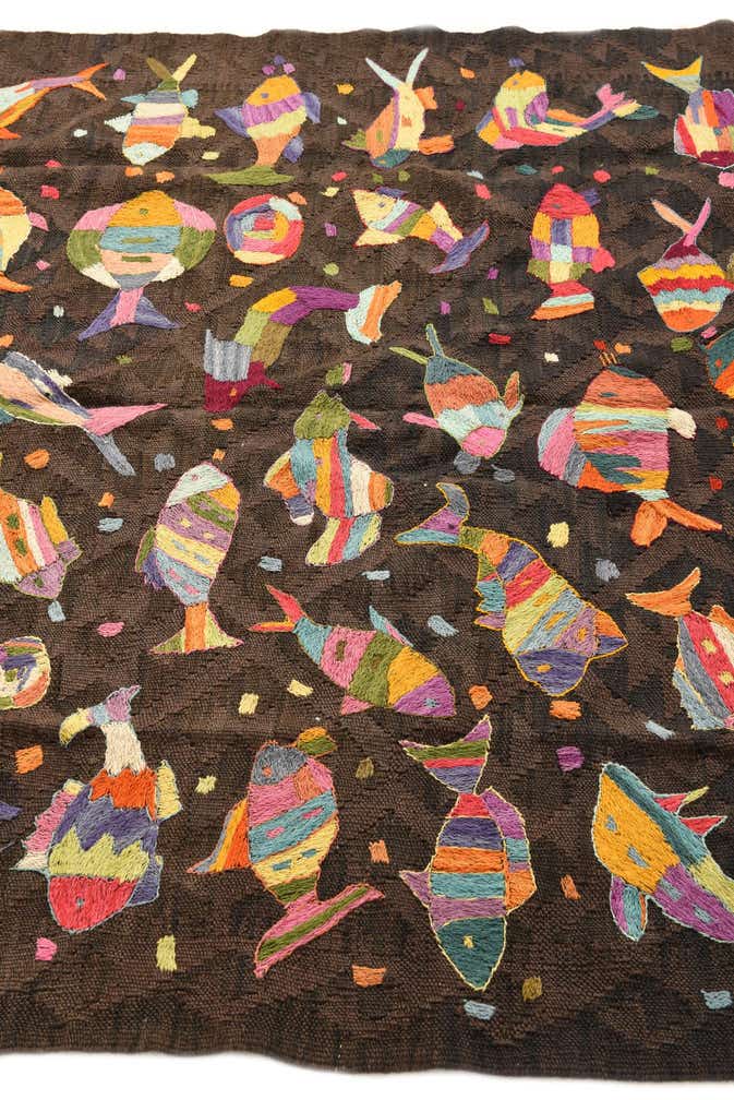 145cm x 230cm Handgeweven Kilim Suzani Wol Vloerkleed