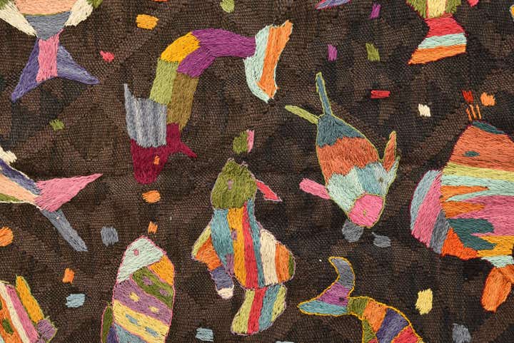 145cm x 230cm Handgeweven Kilim Suzani Wol Vloerkleed