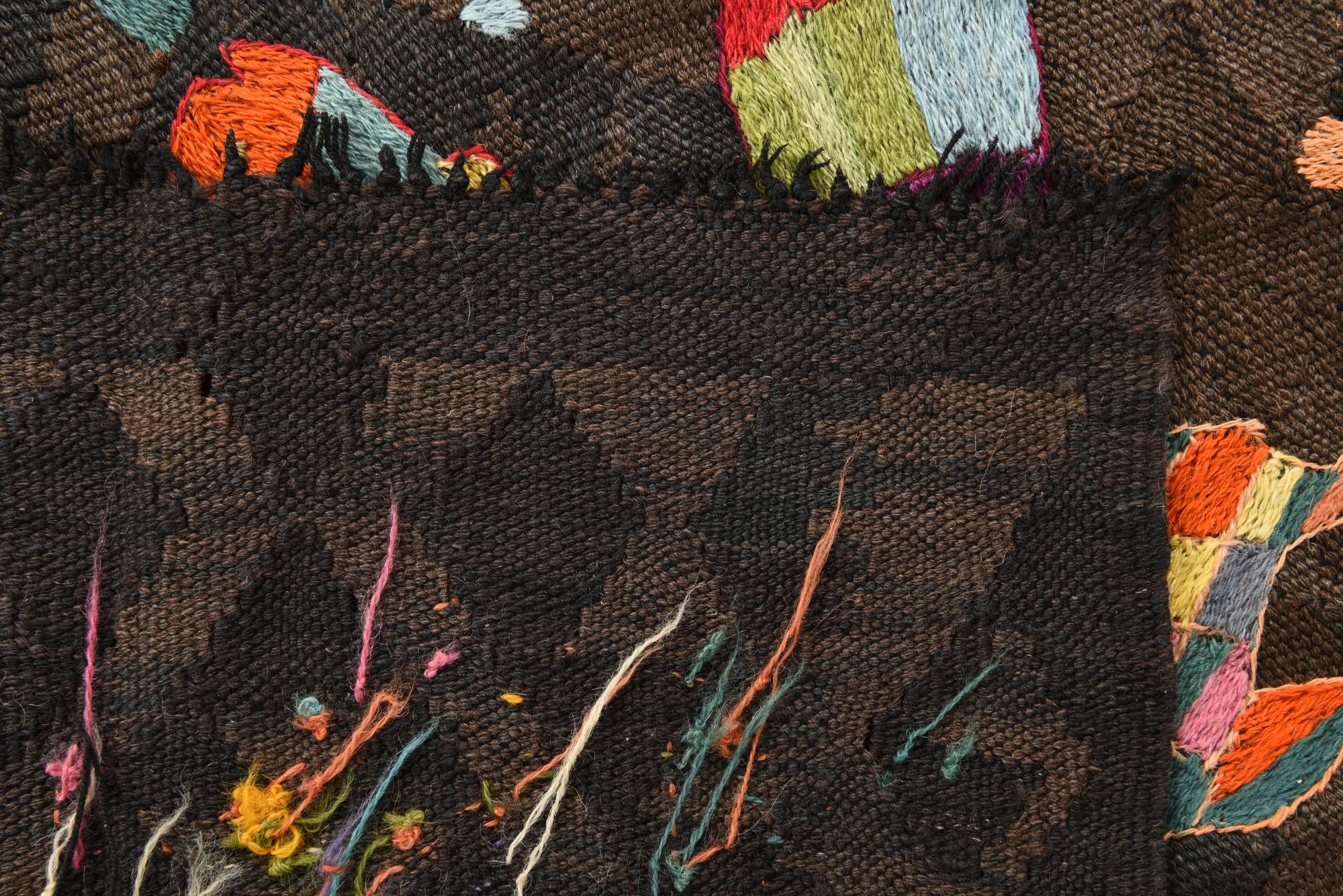 4' 10 x 7' 6 Hand Woven Kilim Suzani Wool Rug