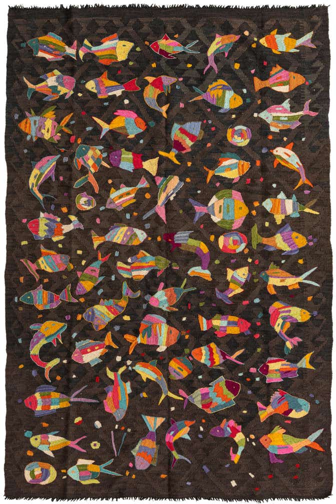 145cm x 230cm Handgeweven Kilim Suzani Wol Vloerkleed