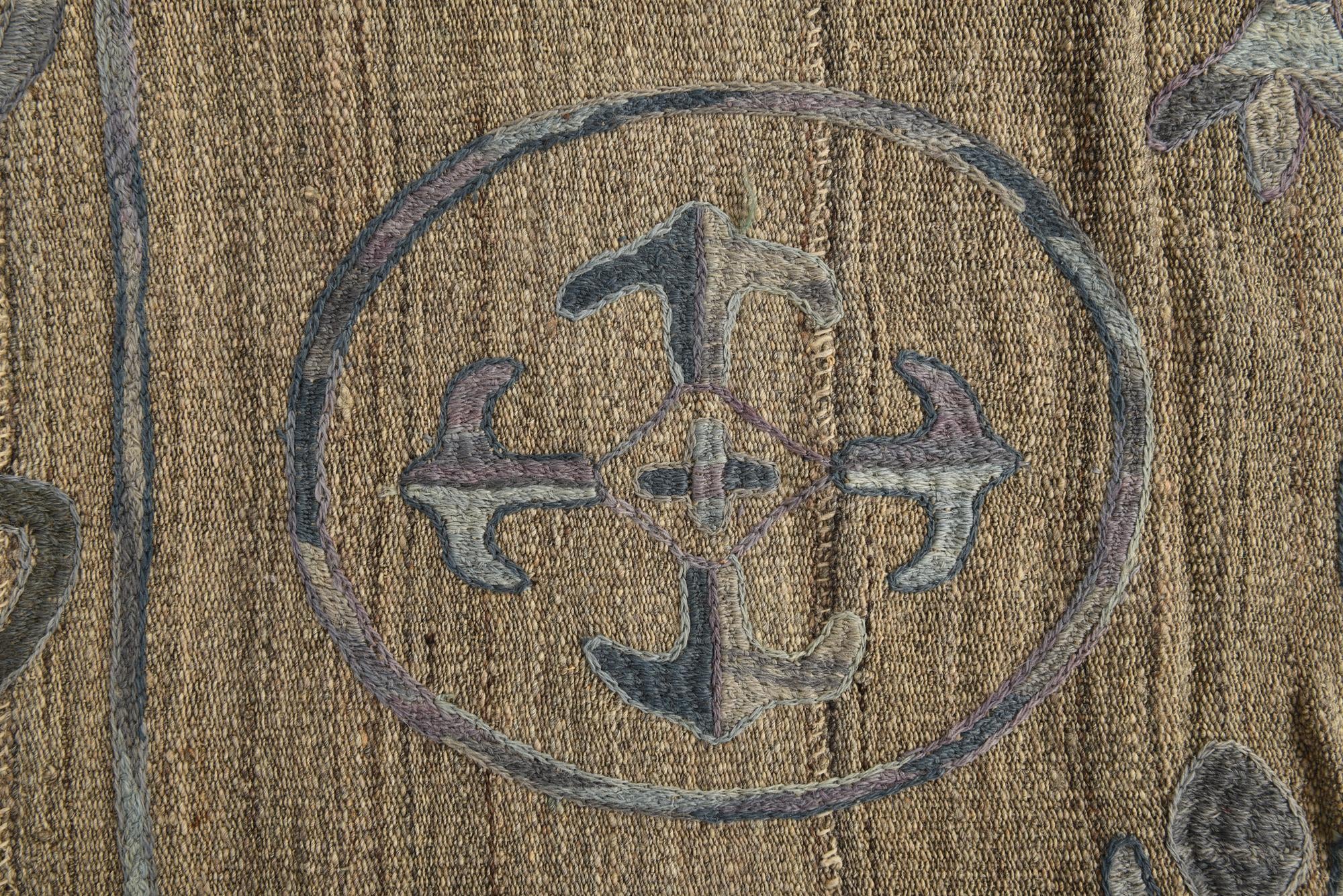 5' 2 x 6' 3 Hand Woven Kilim Suzani Wool Rug