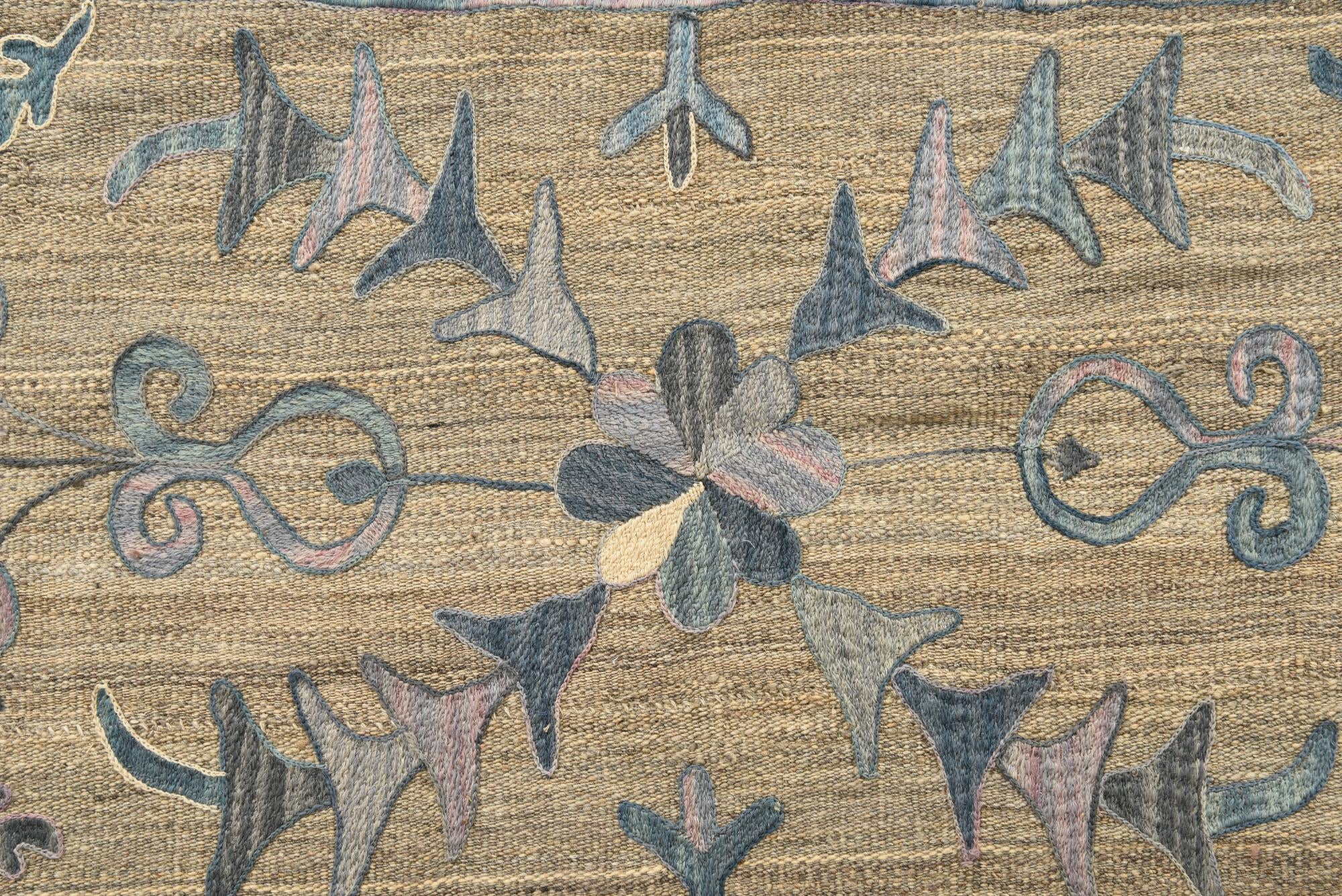 5' 2 x 6' 5 Hand Woven Kilim Suzani Wool Rug