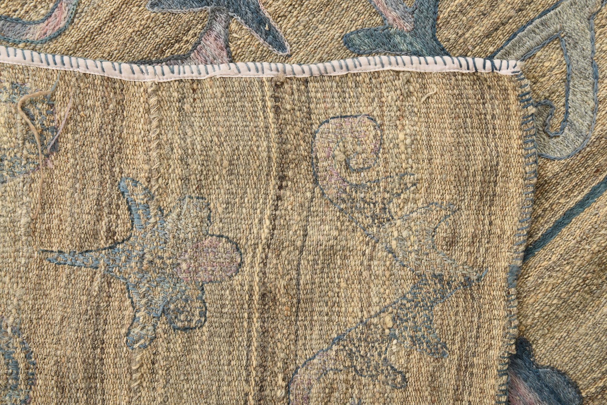 5' 2 x 6' 5 Hand Woven Kilim Suzani Wool Rug
